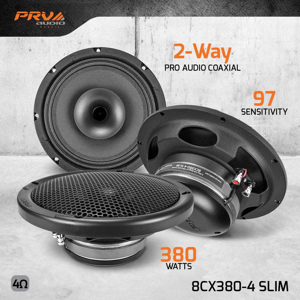 PRV AUDIO 8CX380-4 SLIM PRO COAXIAL HORN SPEAKER 8"