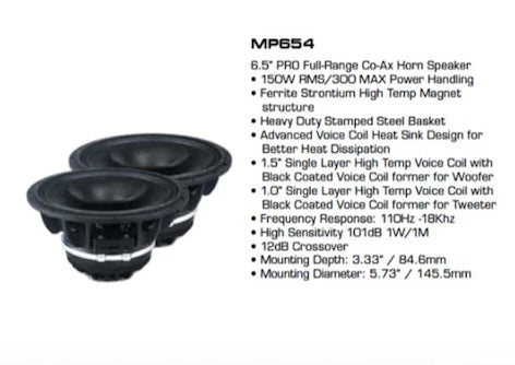 DIAMOND AUDIO MP654 6.5" PRO COAXIAL SPEAKER